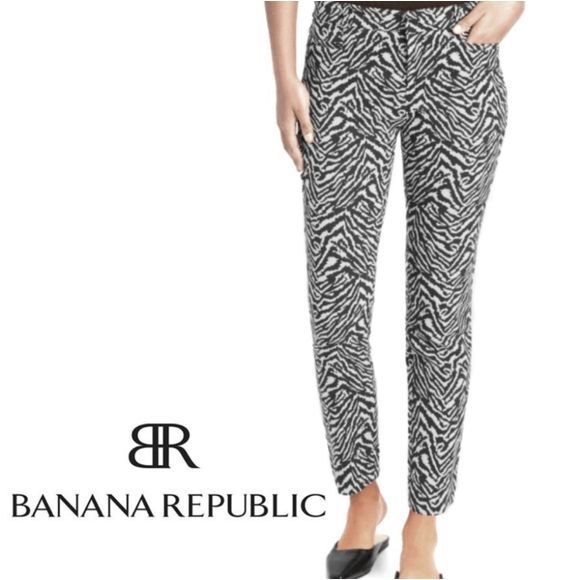Banana Republic Sloan Zebra Print Pant size 6 - Picture 3 of 7
